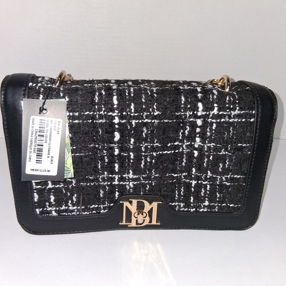 Badgley Mischka Handbags - Badgley Mischka Black and White Twead Crossbody Bag